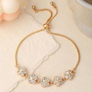 Elegant Gold Floral with Stars Bracelet